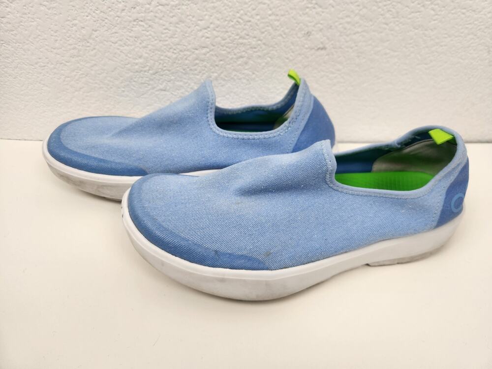 Oofos Oomg Low Recover Slip on Shoes Light Blue Women Size 9